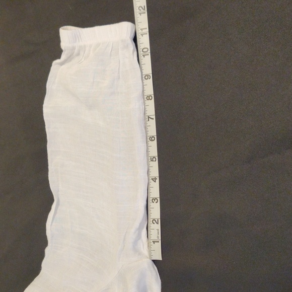 NYCC Semi-transparent white blouse with black embroidery on the front. - Picture 10 of 10